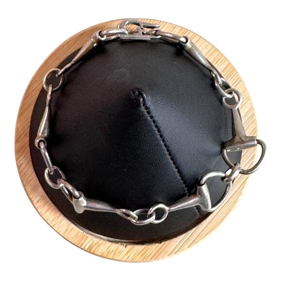 Vtg Sterling Silver 925 Modernist Horse Bit Pattern Link Bracelet 8" Equestrian - Picture 8 of 8